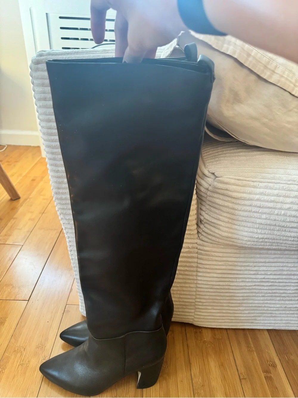 Sam Edelman Black Over-the-Knee Pointed-Toe Boots